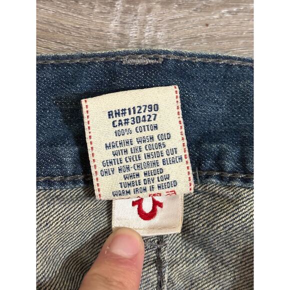 Vintage True Religion Embroidered Baggy Boot Cut Jeans Made In USA - Men’s 38x30 - Picture 7 of 11